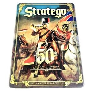 Stratego 50th Anniversary Edition 2011 Special Gold Tin Box Board Game Complete